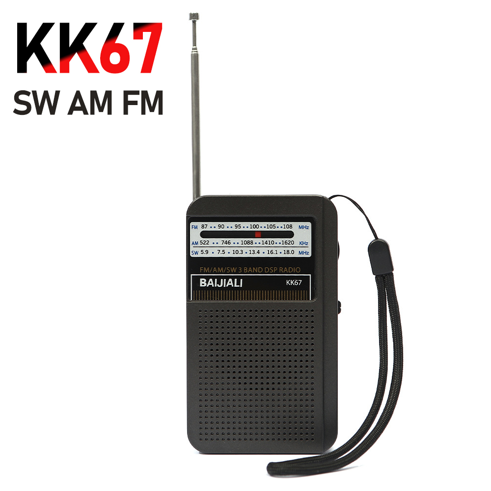 Nødradio sw/am/fm-radio teleskopantenne fullbølgebånd multifunksjonelle radioer innebygd høyttaler for utendørs bruk: Blå