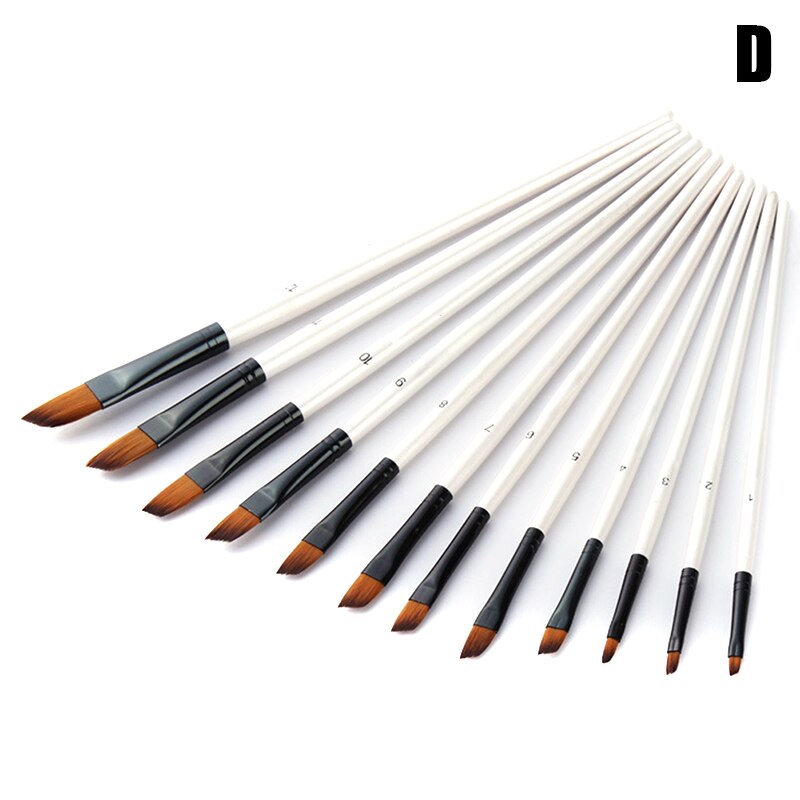 12pcs Artist Paint Brushes Set Acrylic Oil Watercolour Painting Craft Art Kit NDS: d