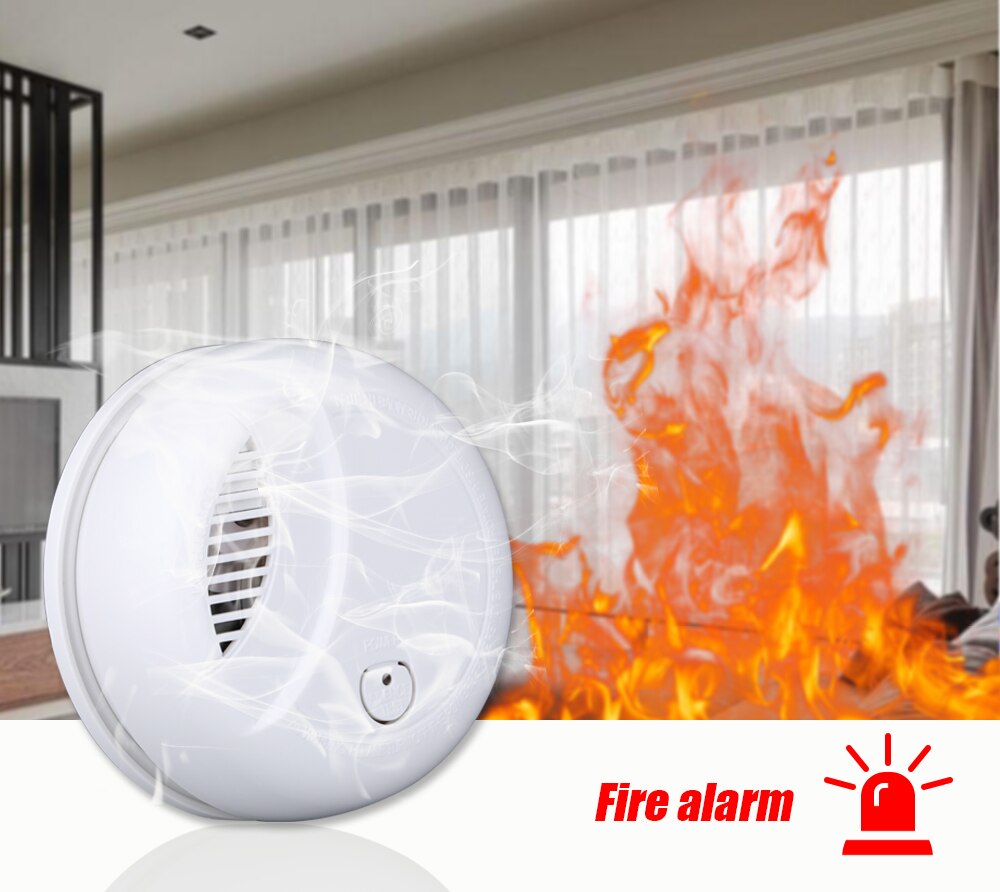MULO Portable Smoke Detector Fire Safety for Home Hotel School Independent Fire Smoke Sensor Security Alarm Fire Equipment