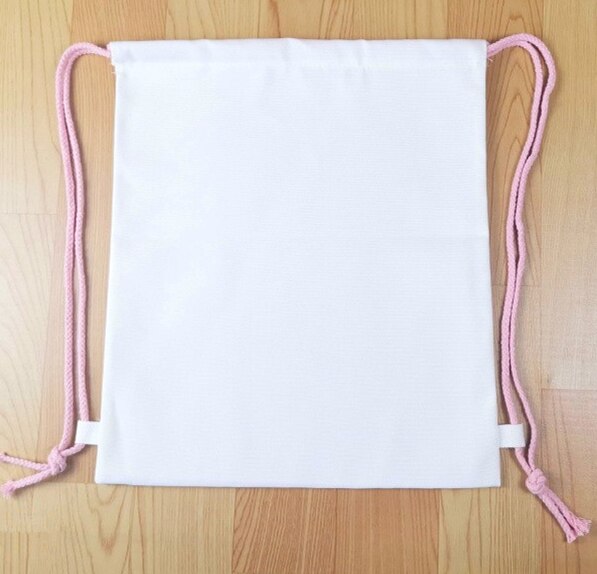 6 stk/parti gør-det-selv blankt sublimeringsprodukt lærred dobbeltskuldret rygsæk, enkel taske med snoretræk: Lyserød