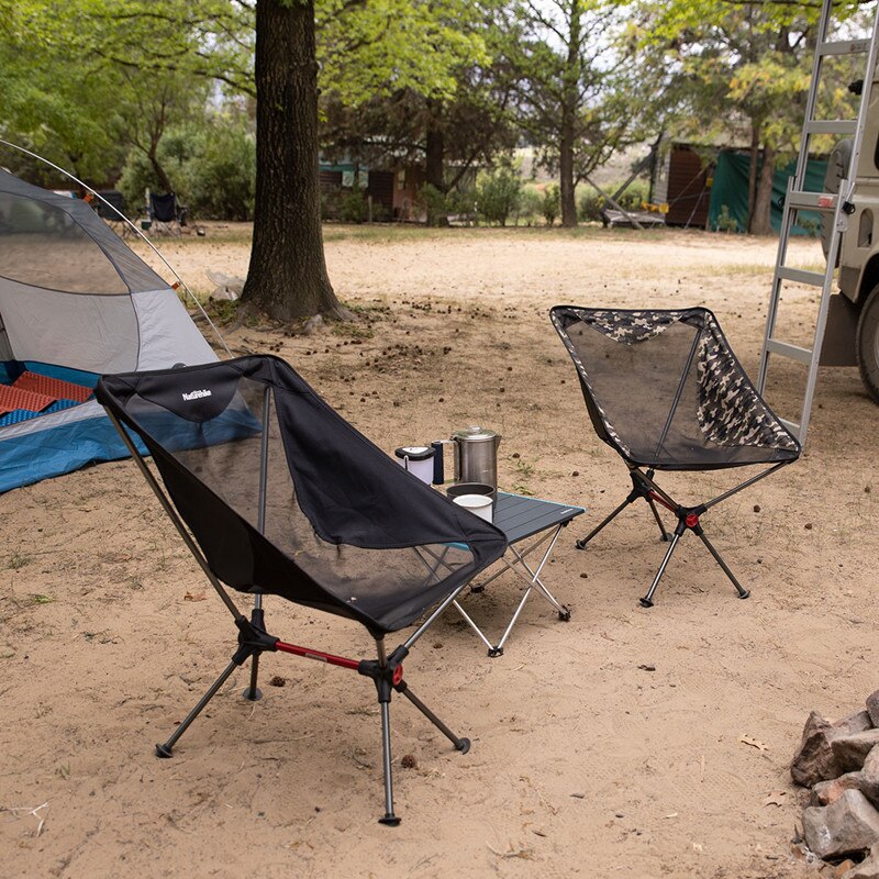 Naturehike bærbar sammenklappelig campingstol aluminiumsnet strand picnic fiskestol  nh19 jj 005