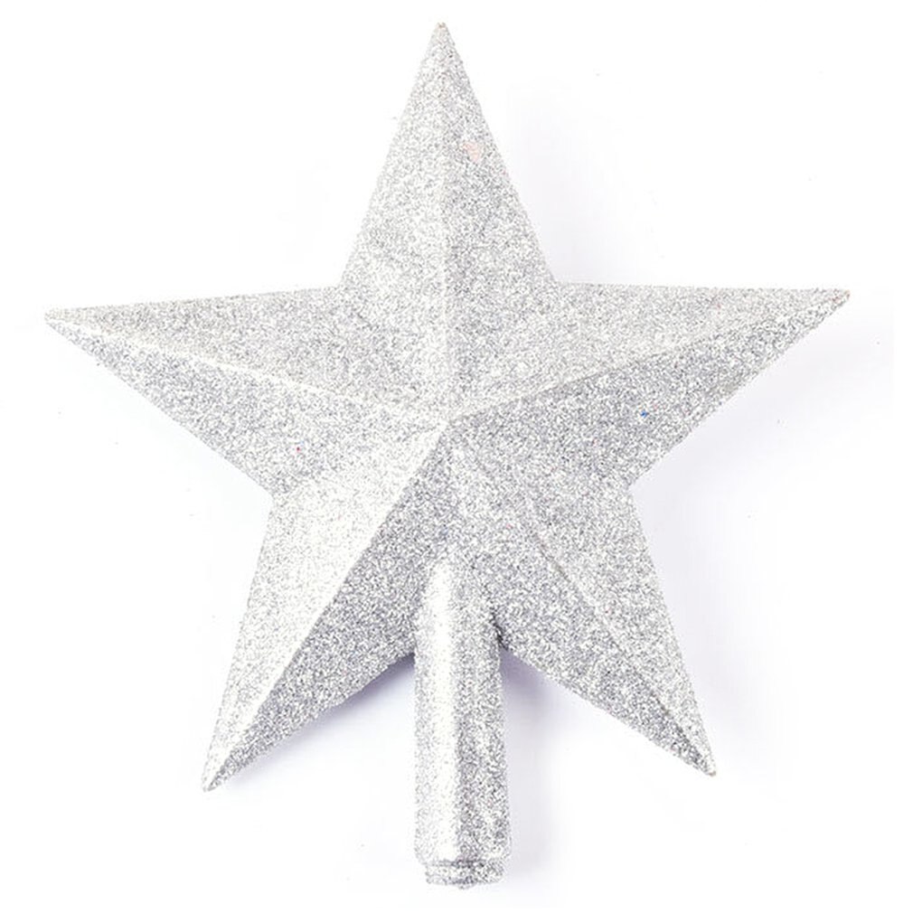 Kerstboom Top Ster 3D Vijf Point Star 15Cm Kerst Thuis Tafel Topper Kerst Decoratie Vrolijk Kerstfeest: Zilver