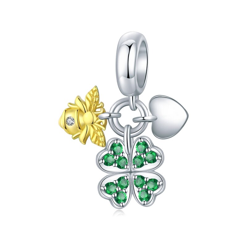 WOSTU-Colgante de Plata de Ley 925 auténtica para mujer, dije de mariquita y mariposa, apto para pulseras, fabricación de joyería DIY, para: BSC303