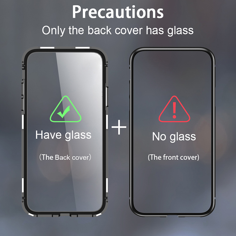 Magnetic Adsorption Metal Case For Oneplus 7 Pro 6T 6 5T Phone Case Back Tempered Glass Case Protective Case Cover Fundas