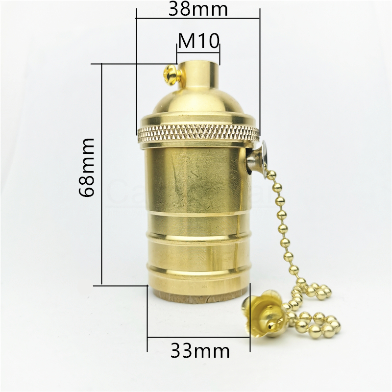 Portalámparas de latón 100% de cobre, perilla de toma de luz eléctrica o interruptor de cadena y tornillo roscado, ajustador de anillo de sombra, Base de iluminación DIY: Verde