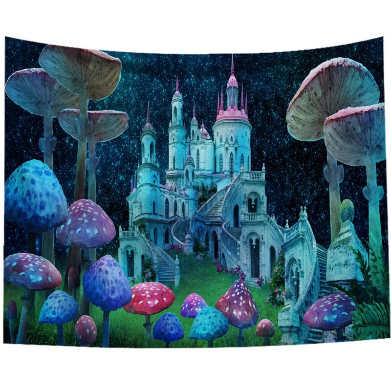 Tenture murale tapisserie 3D décor à la maison fée monde fond mur tissu couverture avec 2 pièces sans couture clou et Clip: I / 150X130CM