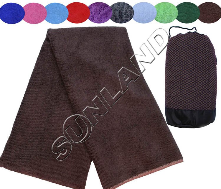 102 x 183cm mikrofiber badelaken/med pose reisehåndkle ultraabsorberende badehåndkle spa wrap håndkle hurtigtørkende: Brun
