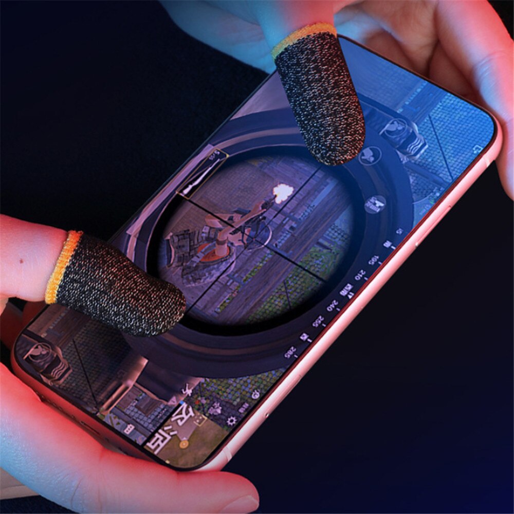 Responsieve Game Vinger Mouw Zilveren Vezel Duim Vinger Mobiele Gaming Manchet Handschoenen
