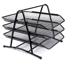 Office Filing Trays Holder A4 Document Letter Paper Wire Mesh Storage Organiser Desk Document File Organizer Tray Tabletop