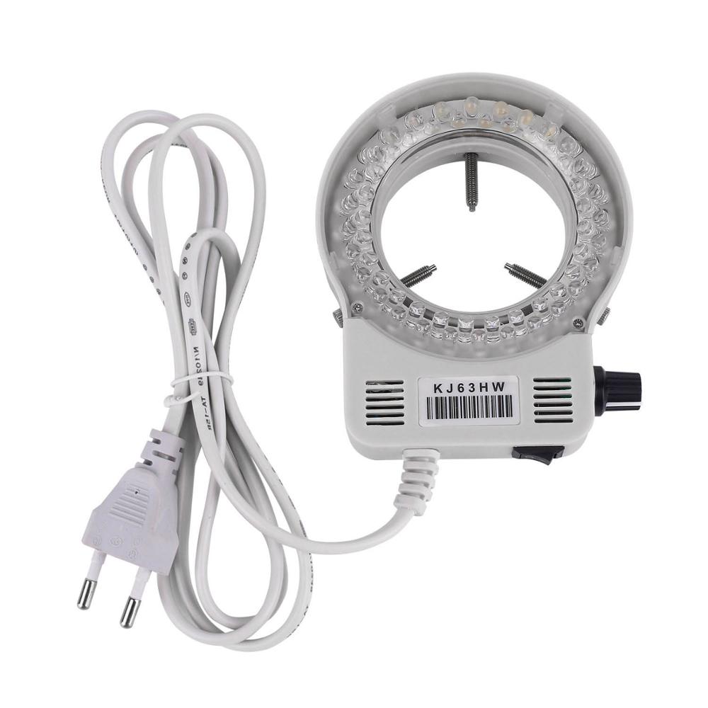 Akozon Led-microscoop, microscoopcamera, 144 leds, 4,5 W, ringlamp, instelbare helderheid, 64 mm, accessoires voor microscopen, zwart, Zwart, Modern