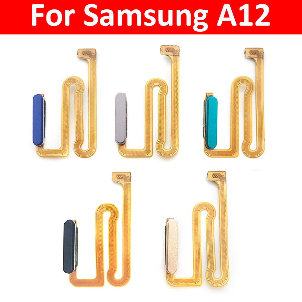 For Samsung Galaxy A12 A125 A125F Home Button Fingerprint Sensor Flex With Power Key Button Flex Cable