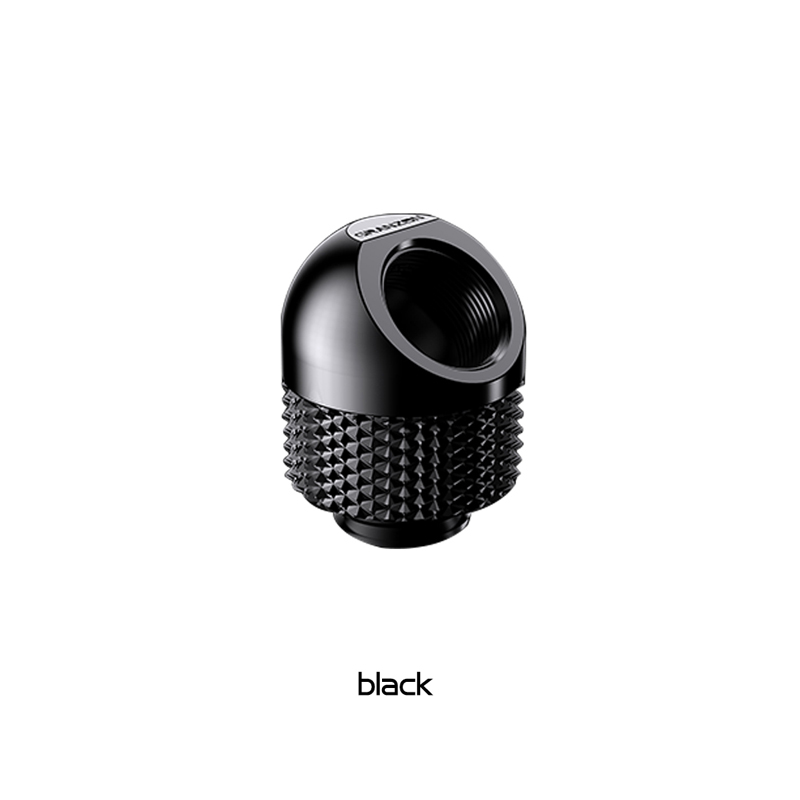 Bykski Granzon GD-45, G1/4&quot; 360 Degree Freely Rotary Elbow Fittings,45 Degree PC Water Cooling Connector Adapter Black/Silver: Black-1pc