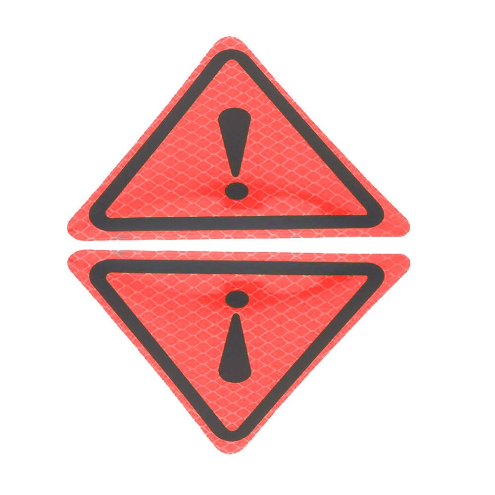 2PCS Car Auto Caution Sticker Exclamation Mark Warning Triangle Stickers Decor Reflective Warning Sticker Car Decoration