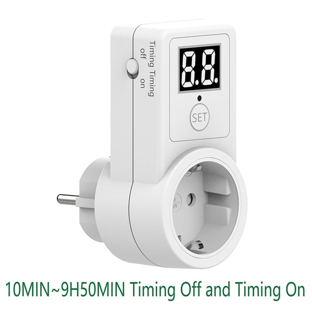 Digital Countdown Timer Switch Universal Socket Plug-in Time Control Phone Battery Electric car charge Electric EU Plug 10A