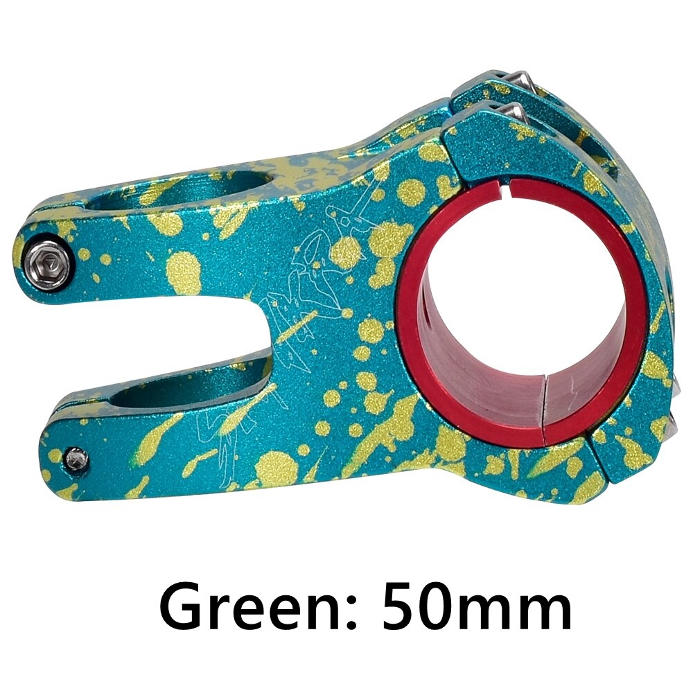 Mountain Bike Stem 31.8/35mm 35mm/50mm Dazzle Bicycle Stem Ultralight Aluminum Short Handlebar Stem Riser for MTB DH FR: Green 50mm