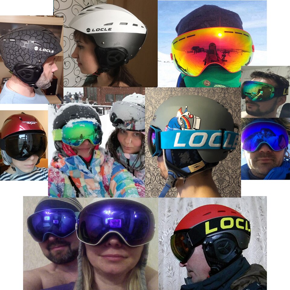 Locle sfæriske skibriller antidugg doble lag  uv400 store skimaske snowboardbriller skibriller briller