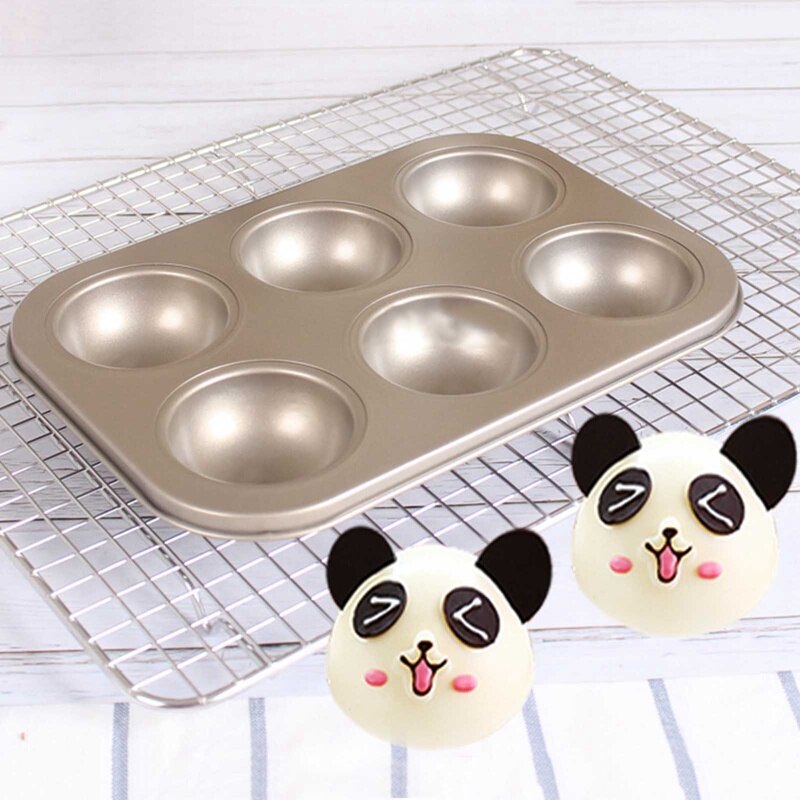 6-Cavity Nonstick Donut Pan Donut Baking Pans Carbon Steel Donut Baking Tray Bagels Mold Maker Cake Biscuit Tin Bakware