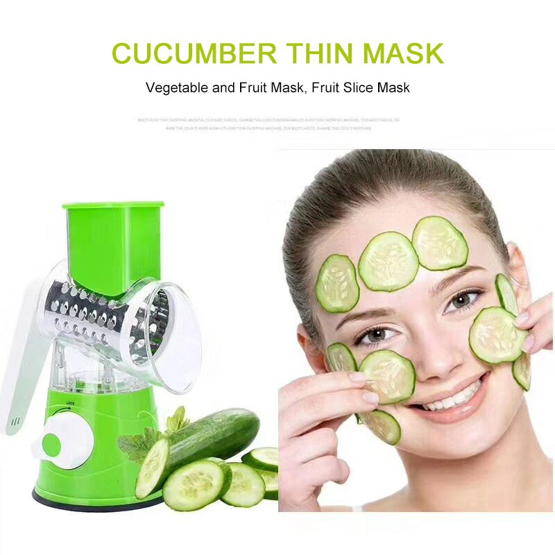 3 In 1 Manual Vegetable Cutter Mandoline Potato Slicer Spiralizer Multi-function Drum Rotary Grater Kitchen Tool Hand-cutter