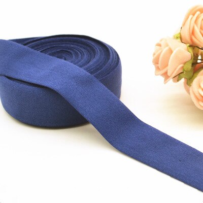 20mm Fold Over Rubber Band Multirole Fabric Spandex 2cm Elastic Bands Tape Garment For Pants Sewing Accessories 5yards: navy 5yards