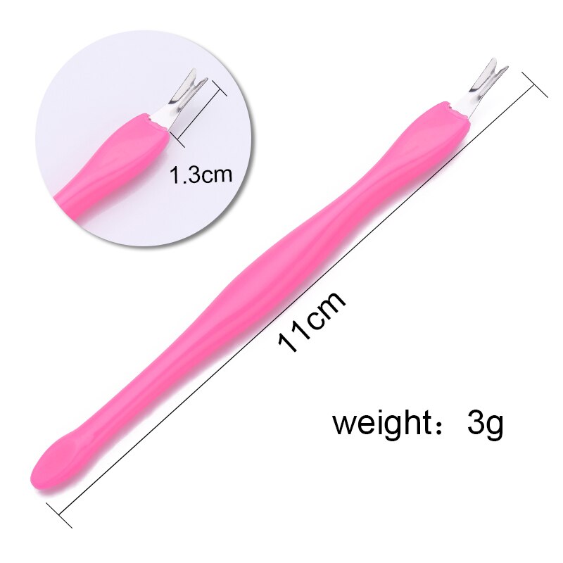 1PC Colorful Dead Skin Remover Stainless Steel Fork Nail Art Cuticle Pedicure Nail Remover Care Nail Tool