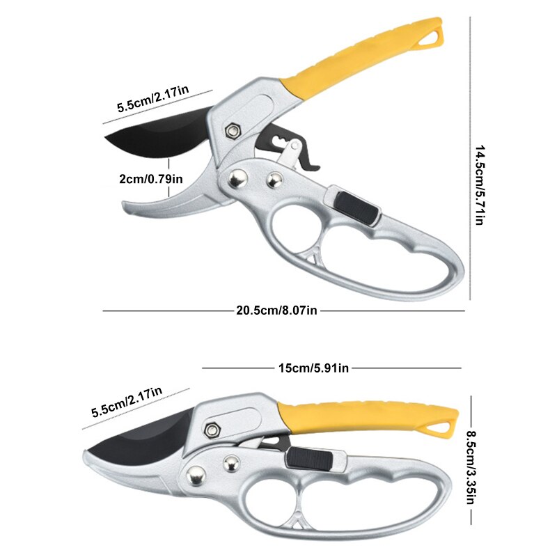 Heavy Duty Garden Pruning Shear Fruit Tree Branch Pruner Trimmer Tools Ratchet Hand Pruner Cutter Plant Scissor Garden Hand Tool