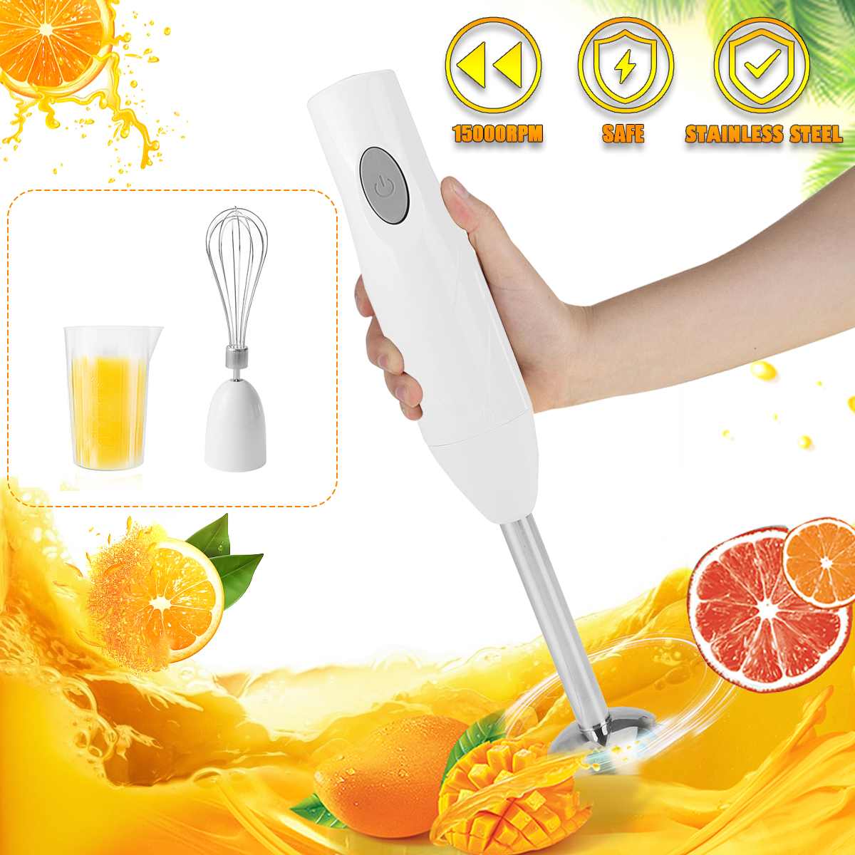 2-In-1 Onderdompeling Hand Stick Blender Mixer 150W 2 Snelheden Elektrische Voedsel Groente Grinder Eiklopper keuken Diy Hand Blender