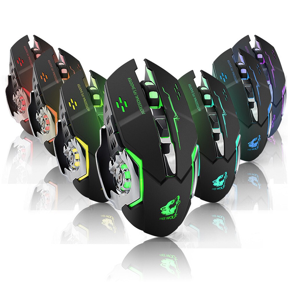 Rechargeable X8 Wireless Silent Led Backlit Usb Optical Ergonomic Gaming Mouse Ergonomic Bothhanded Special For Gaming#10
