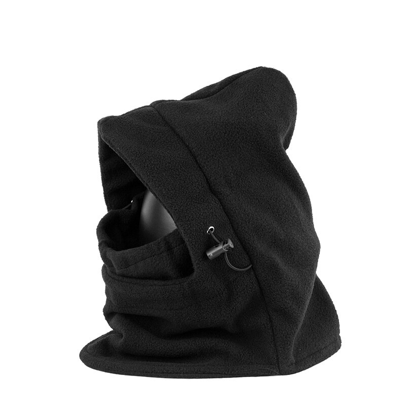 Pasamontañas térmico de lana para senderismo, máscara para esquiar, ciclismo, calentador de cuello, 4 colores, a prueba de viento, Invierno: Black