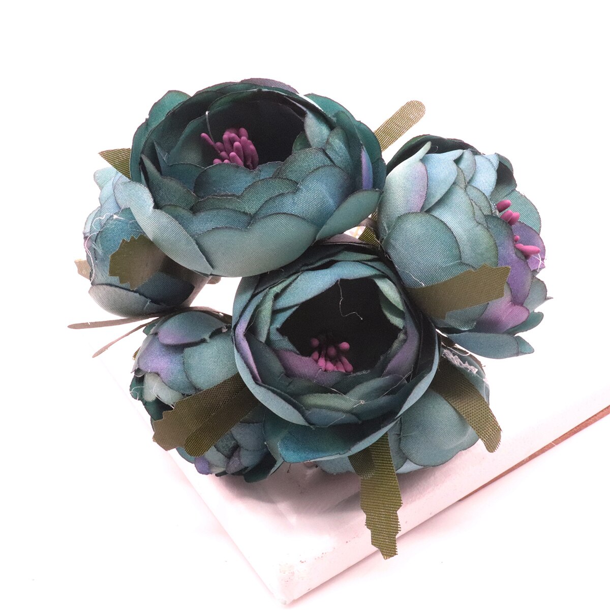 6 st/lot konstgjord ros sidenblomma pionblommor bröllopsbukett bröllop brudinredning rosblommor för gör-det-själv scrapbooking: 1