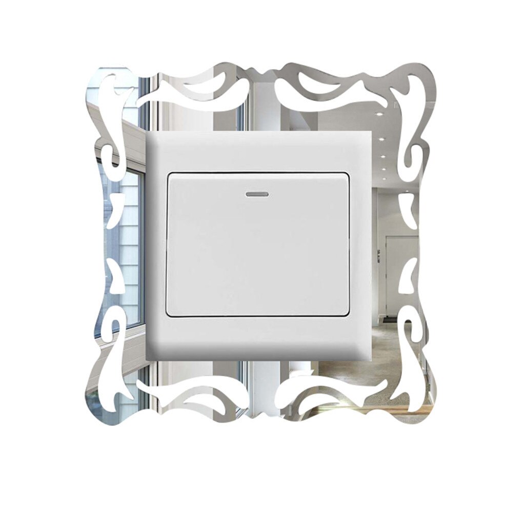 Acryl Spiegel Schakelaar Sticker 3D Muursticker Accessoires Socket Decoratie Kinderen Hotel Kamer Poster On-Off Sticker Keuken Decal: 2