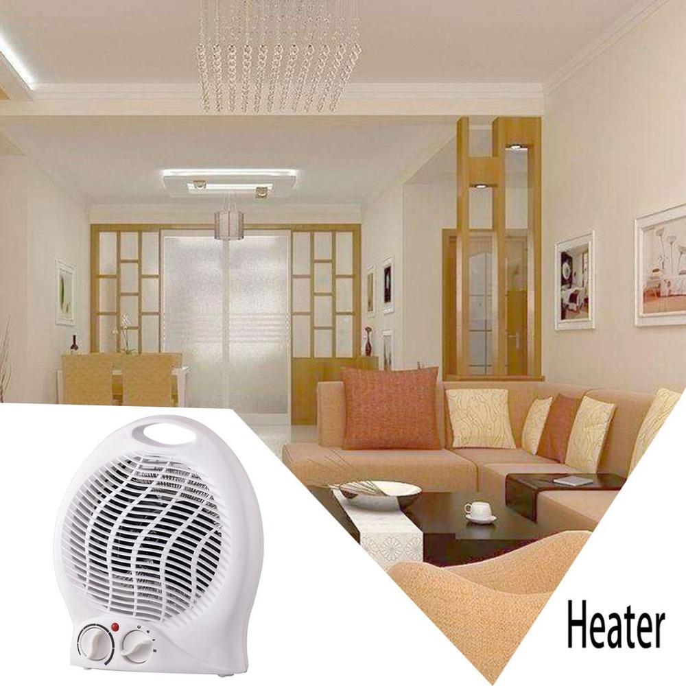 UK/US/EU Portable Fan Heater Adjustable Thermostat Floor Table Desk Heater 2000W Heater 2 Heat Settings Fan Heater