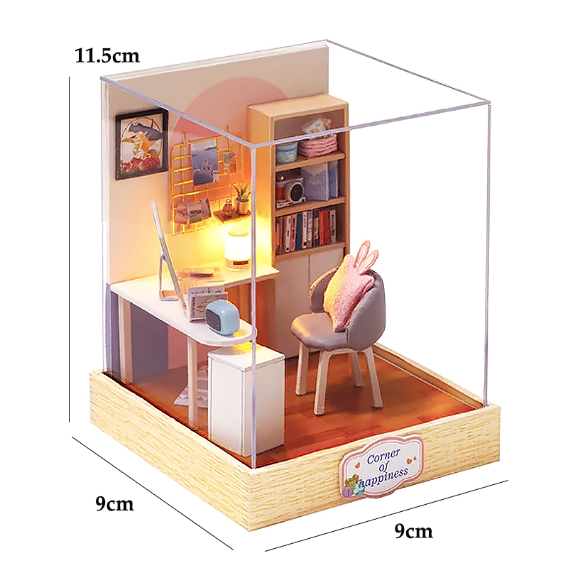 Casa de muñecas mágica, Kit de modelo de construcción de ensamblaje DIY en miniatura de madera, producción de juguetes de habitación pequeña, decoraciones con muebles: Champán