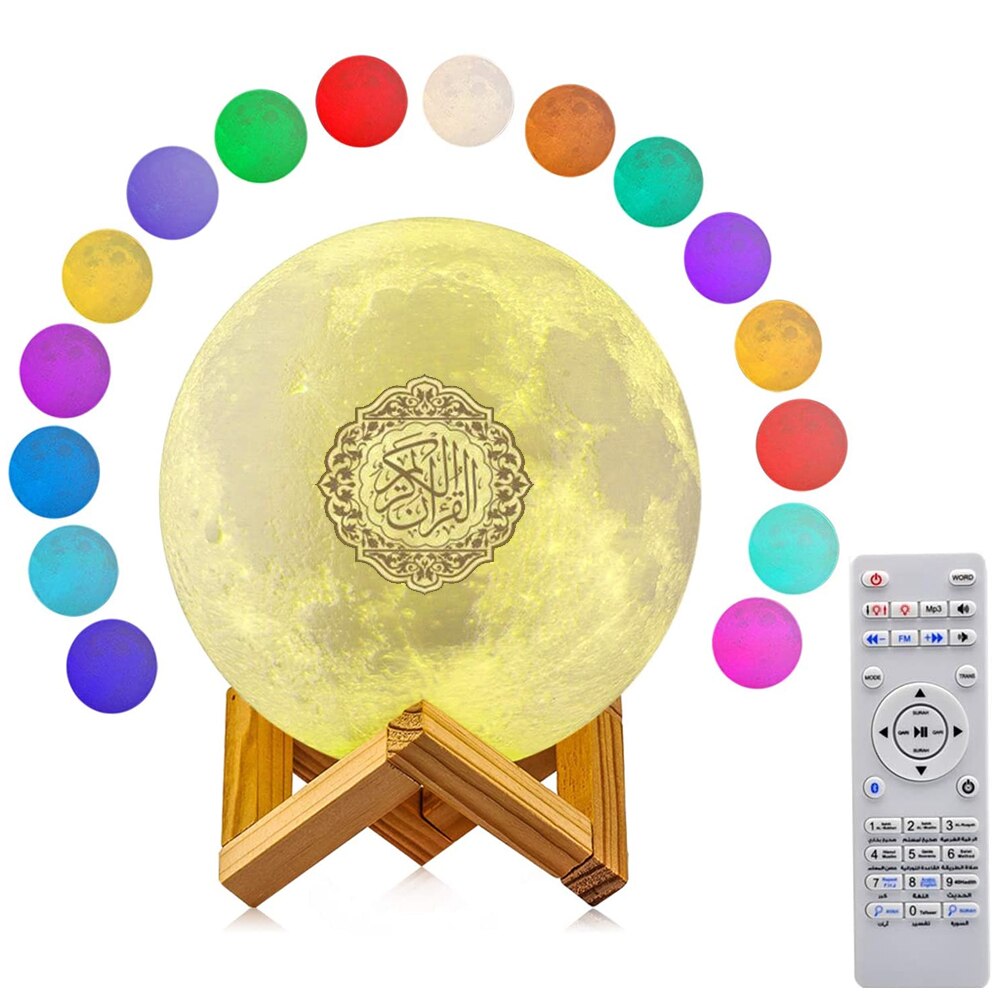 Touch Maan Lamp Koran Speaker Islam Bluetooth Speaker Draadloze Moslim 3D Maan Nachtlampje Afstandsbediening Koran Lamp Speaker