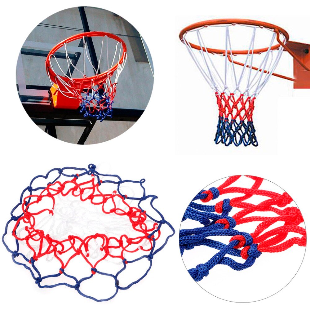 Universeel 5mm rood wit blauw basketbalnet nylon ring doelring mesh