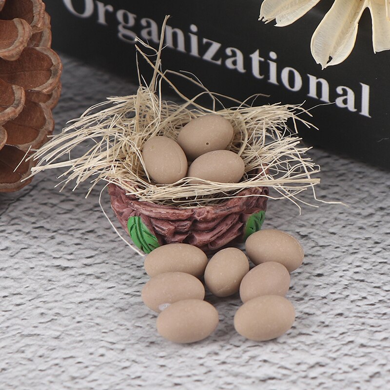10pcs Mini Egg with Basket Kitchen Food 1/12 1/6 Dollhouse Miniature Accessories