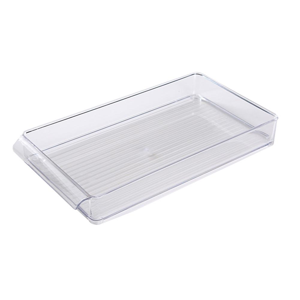 Clear Pantry Organizer Bins Household Plastic Food Storage Basket Box For Kitchen Countertops Cabinets Refrigerator Freezer: 37 x 20.3x 5cm