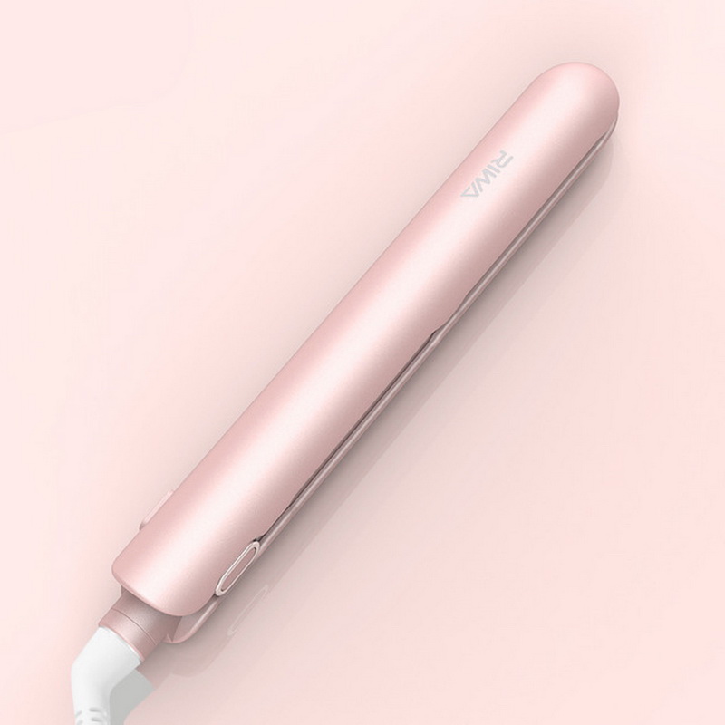 Riwa Hair Straightener Curler Waver Styling Tools Negative Ion Essential Oil Coating Hair Care Clip 32MM Styling Tools Curler: PINK US PLUG