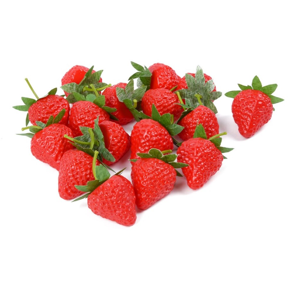 10 stück Künstliche Erdbeeren Obst Realistische Kunststoff Erdbeere für Fotografie Stütze Korb Anzeige Hause Hochzeit Dekor