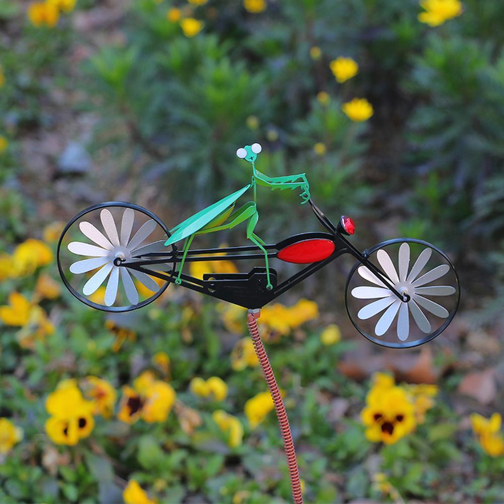 Iron Art Pastoral Windmill Decoration Animal Motorcycle Metal Ornament Courtyard Handicraft Stake Garden Rotation Windmill Y1P1