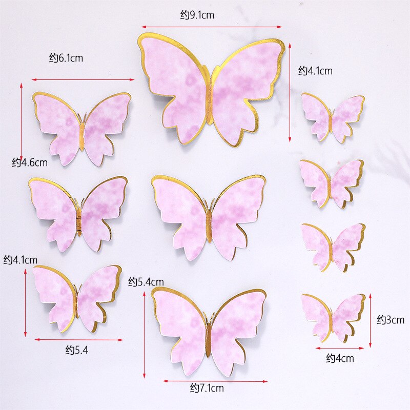 1 Set Butterfly Cake TopperCake Decoration Handmade Painted Happy Birthday Cake Topper for Wedding Birthday Party Baby Shower: Pink