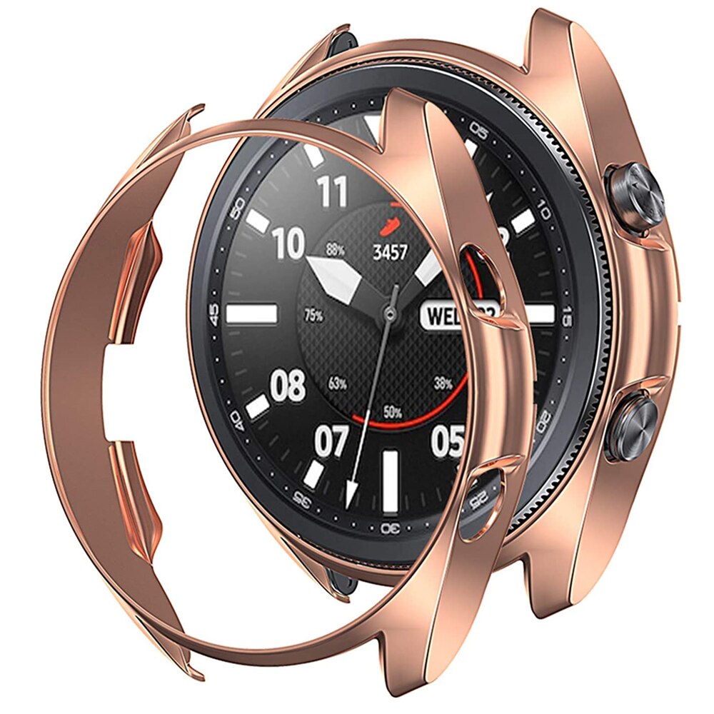 Voor galaxy watch 3 45mm hoesje zachte tpu beschermer schokbestendige hoes voor samsung galaxy watch 3 41mm hoesje bumper watch 3 hoesjes shell: Roségoud / Galaxy watch 3 45mm