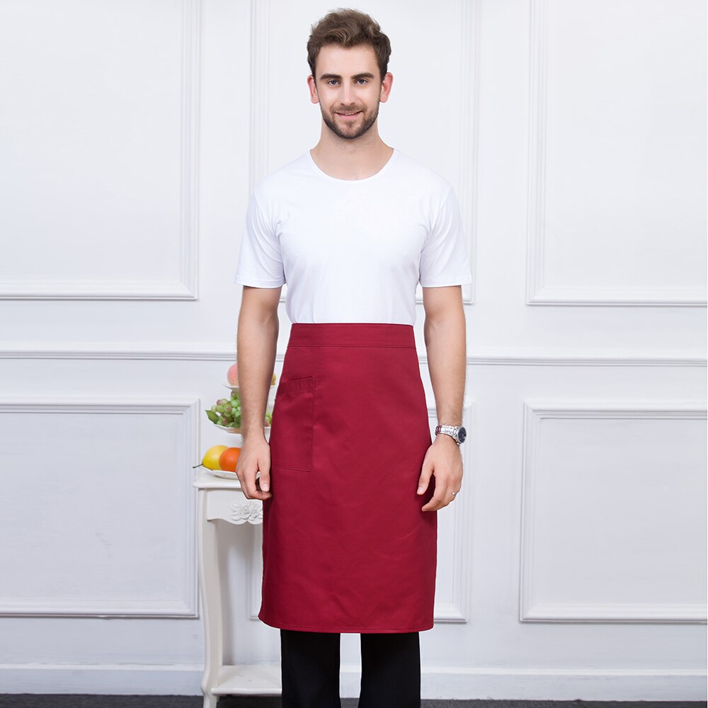Flerfarget unisex kjøkken kaffebar baker kokk kelner matlaging arbeid slitasje matte serveringsforkle med en lomme