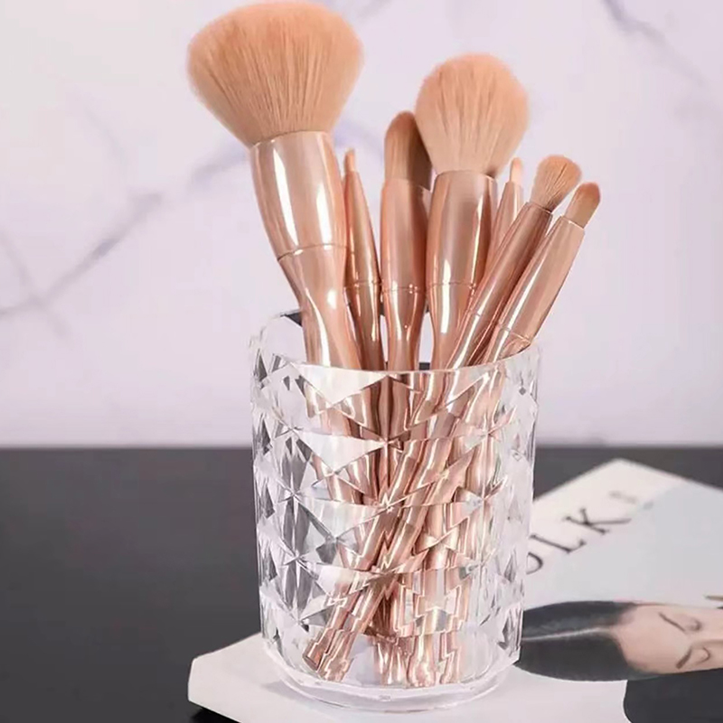 Kosmetische Lagerung Staubdicht Make-Up Pinsel Lagerung Eimer Kosmetik Pinsel Halter Tasse Transparent Stift Halter Für Schminktisch
