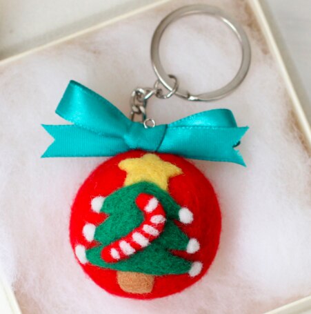 Key chain wool needlepoint kit wool felt needle felting decoration craft needlecraft DIY handmade