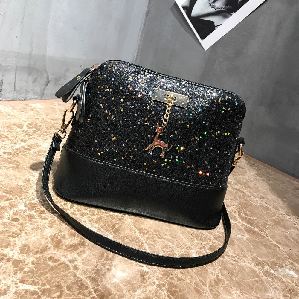 Womens Leather Crossbody Bag Sequins Small Deer Shoulder Messenger Bag Handbag Bandolera Mujer Bolsas Femininas#25