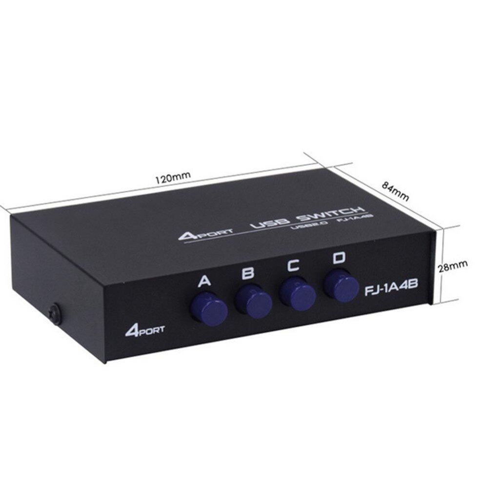USB 2.0 4-poorts Delen Switch Switcher Selector Box Hub Sharing Switch Adapter voor PC Scanner Printer Hoogwaardig accessoire
