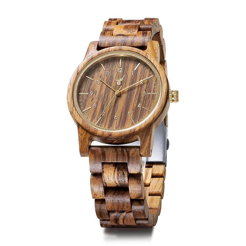 LeeEv Hout Horloge voor Mannen Vintage Houten Quartz Horloge voor Man Geen Logo: Zebra