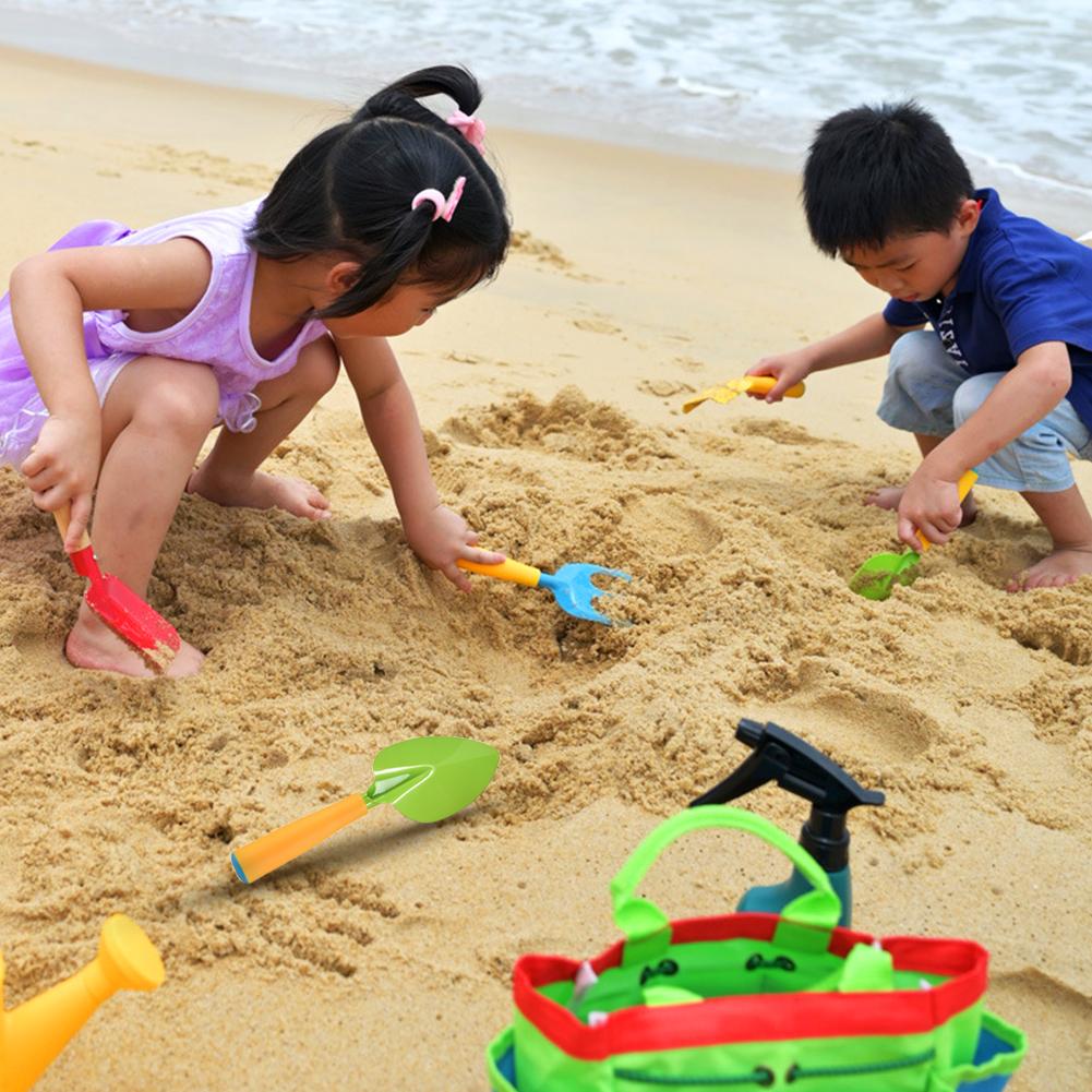 5 pz/set Bambini All'aperto Sulla Spiaggia di Gioco di Sabbia Giocattoli Mini Set di Strumenti Per I Bambini All'aperto Rastrello Giocattoli Da Spiaggia Giardino Pala Cazzuola