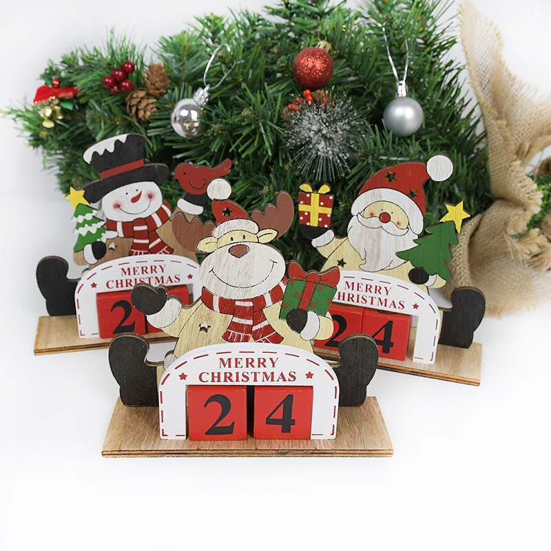 Glædelig jul snemandskalender julebordpynt til hjemmet noel år julemandsdukker nisseindretning