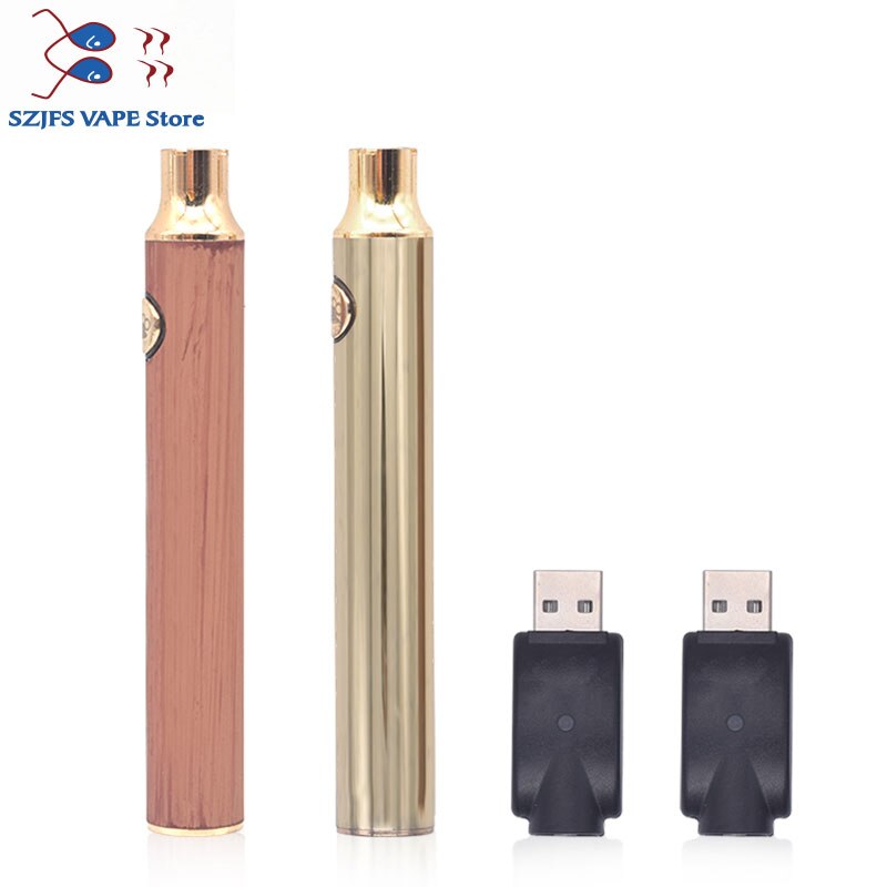 sub two BK batterey 650mah 900mah Vape Pen USB Charger Vape Battery Gold Wood 510 Wire Crystal Pack for CBD Thick Oil Cartridge